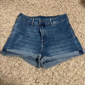 Divided Dark Blue Jean Shorts